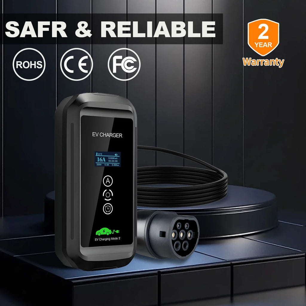 Kolanky 3.6KW Portable EV Charger Type 2 16A Electric Vehicle Charger Home Use for EU Type 2 IEC 62196-2 Electric Vehicle Charge