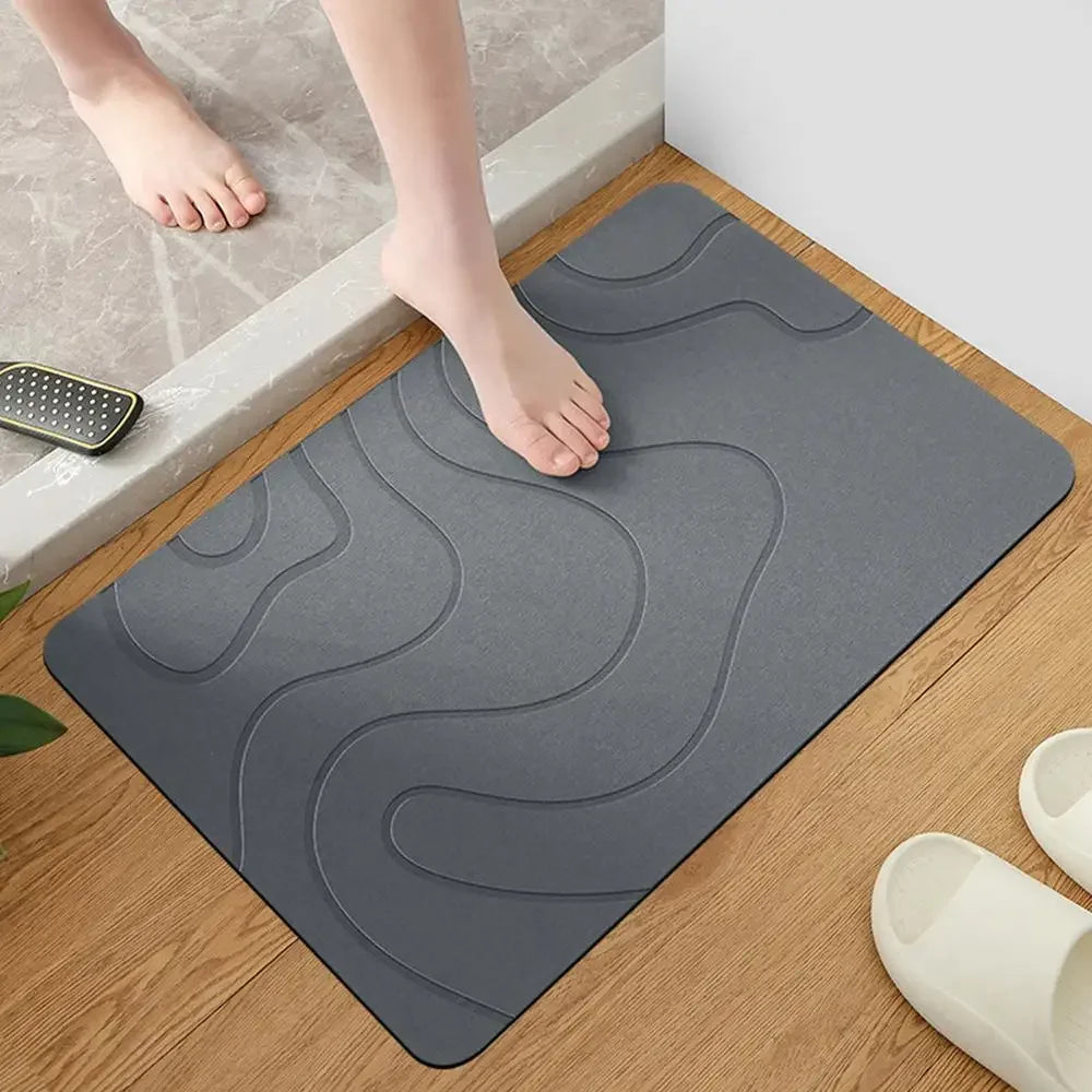 Indoor Diatomite Stone Bath Mat, Soft Diatomite Mud Mat, Water Absorption, Quick-Drying, Entrance Rugs