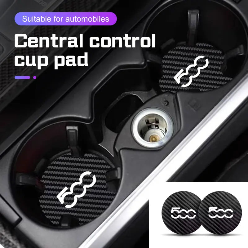 For Fiat 500 Punto 500x Bravo Stilo Ducato Abarth 500L 695 125 Car Coaster Water Cup Anti-slip Pad Water Cup Bottle Holder Mat