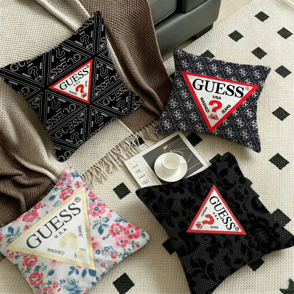 Fashion G_GuessS Logo Printed Pillow Gift Home Office Decoration Pillow Bedroom Sofa Car Cushion CoverPillow Case