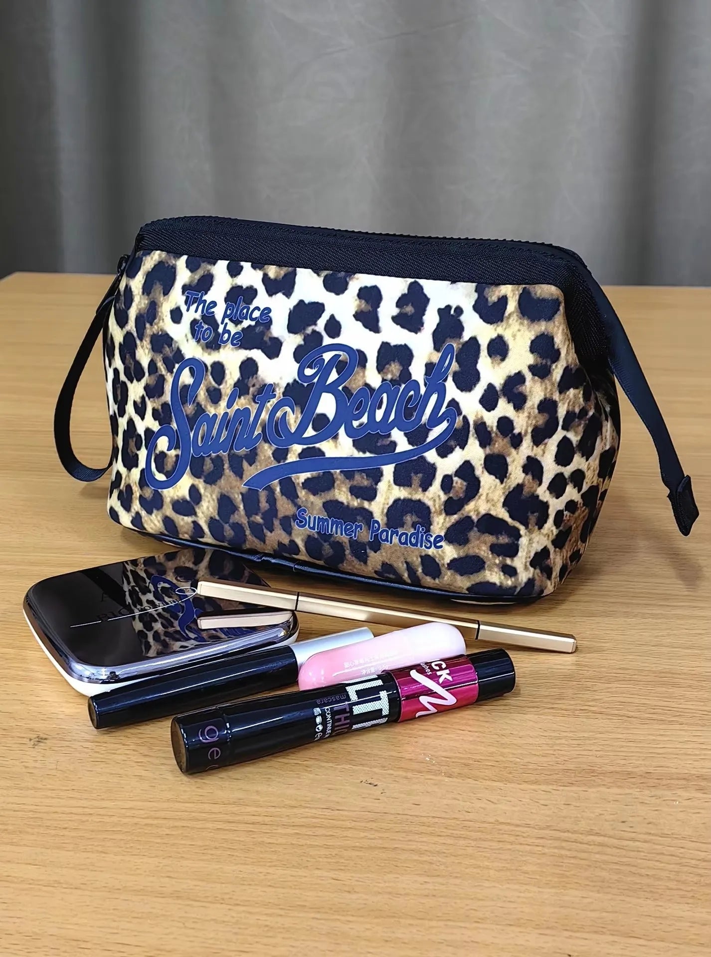Fashion Quality New Handbag European American Clutch Bag Women's Handbag Leopard Canvas Diving Handbag Zero Wallet