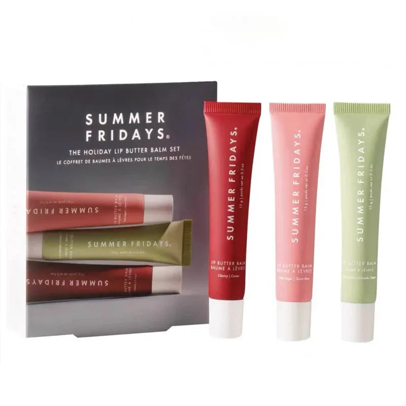 Summer Friday's 11 Color Lip Gloss Cherry Sweet Mint Pink Sugar 3PCS Lip Balm Set Moisturize Lipstick Lip Care Mini Suit Makeup