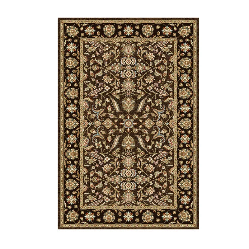 VIKAMA Washable Foldable Imitation Cashmere Carpet Entry Door Mat Persian Retro Style Living Room Bedroom Bed Soft Mat
