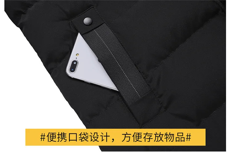 Mens Winter Coat Thickened Cotton Jacket Hooded Long Parkas Warm Windproof Outdoor Casual Jackets for Men Fashion 2025
