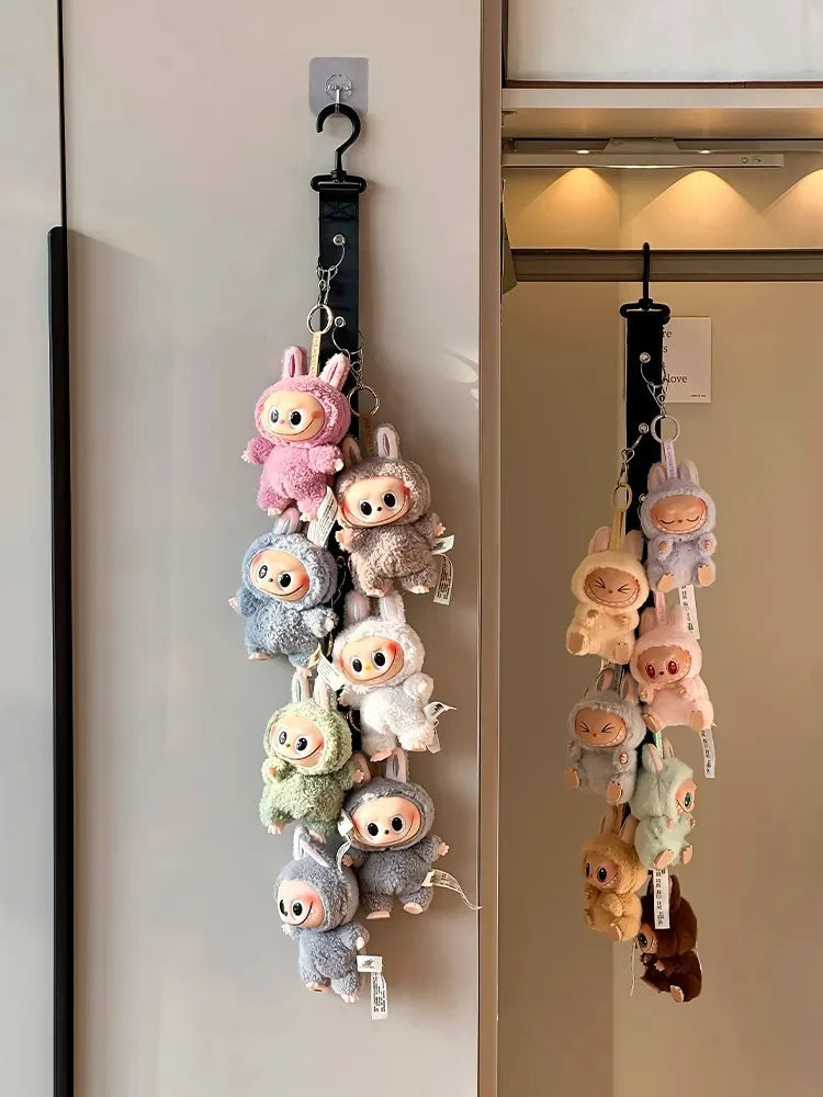Hanging Storage Hook for Labubu Cartoon Doll Storage Rack with 8 Hooks Door & Wall Hanging Organizer for Labubu Accessories