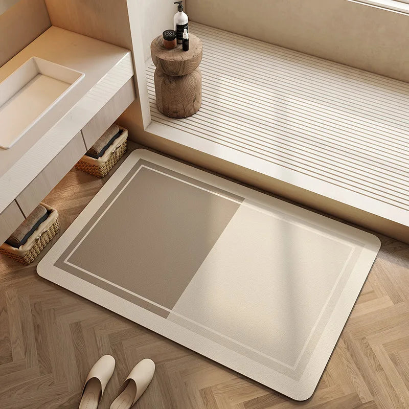 Super Absorbent Bathroom Mat Non-slip Bath Rug Quick Dry PVC Bathroom Rugs Floor Mat