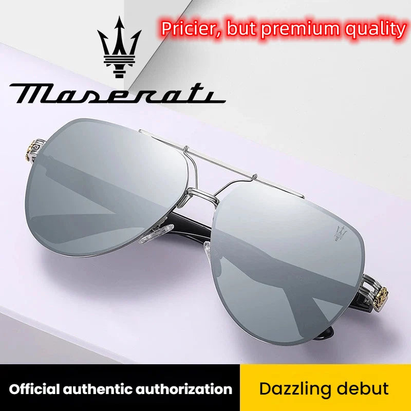 MASERATI Sunglasses New Fashion goggles Stylish Unframed Metal rimmed Shades for Men Women Cool Pose Trendy Design 10785