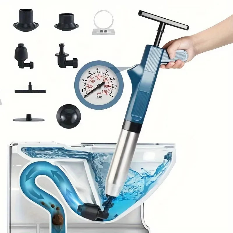 Pipeline Cleaning Tools Set High-pressure Plunger Sewer Dredge for Bathroom Toilet Kitchen Sink Drainage Pipes Unblocking Device