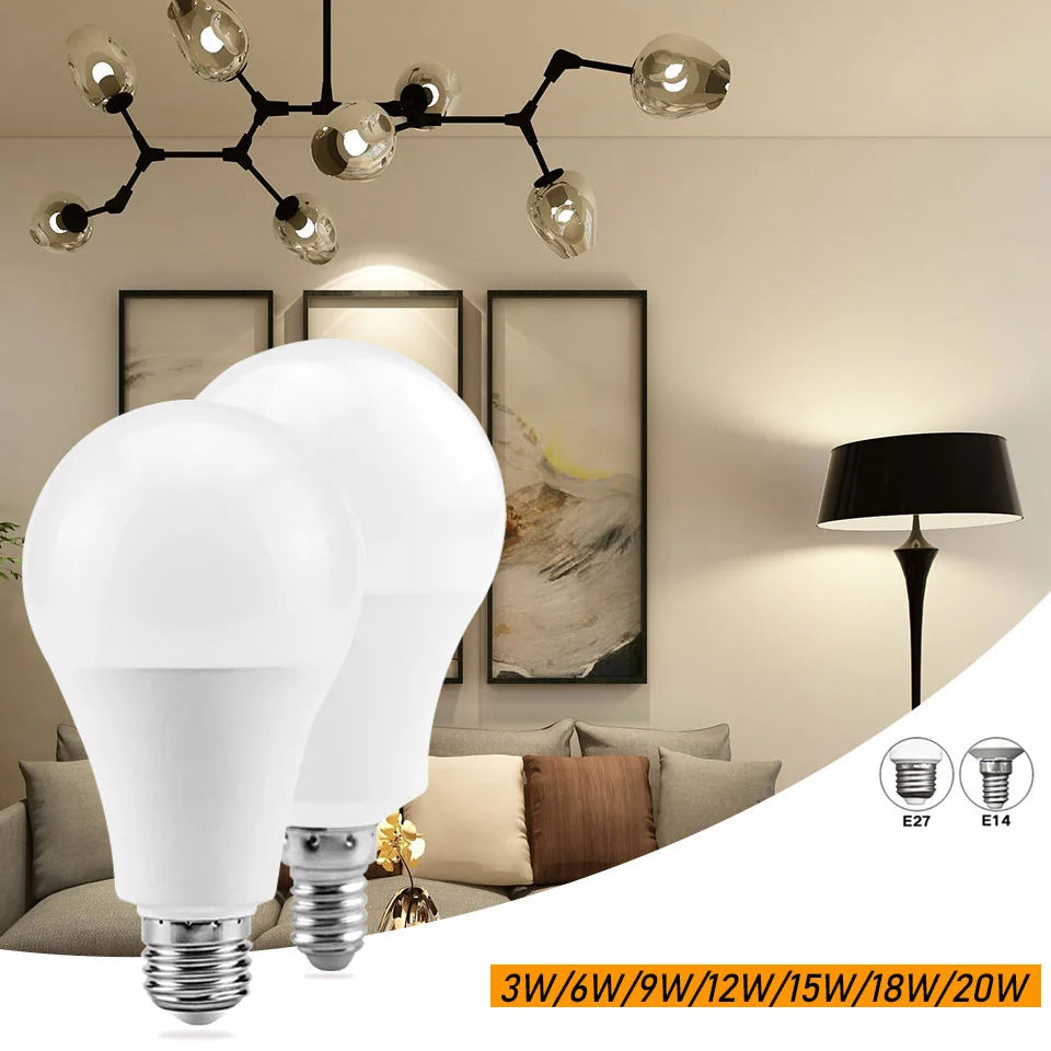 24PCS LED Bulbs AC220V AC110V E27 E14 B22 Standard Base Energy-Saving And Durable Suitable For Home Office Commercial Lighting