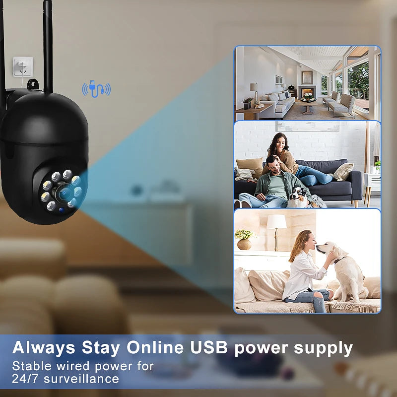 8MP 4K IP Outdoor WiFi Camera Surveillance Security CCTV PTZ Camera HD Two-Way Voice Wireless 1080P AI Tracking Onvif iCsee