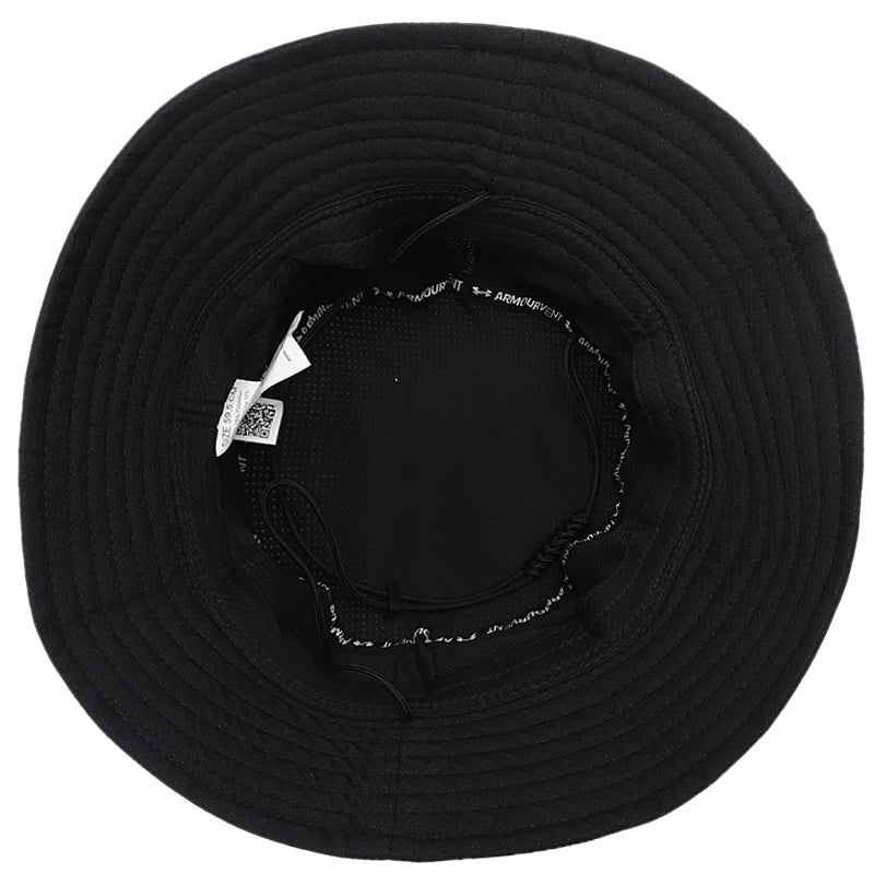 Under Armour Men's Hat, Fashionable Black Simple Fisherman's Hat, Comfortable, Breathable, Casual Fishing Sun Hat 1361527-001