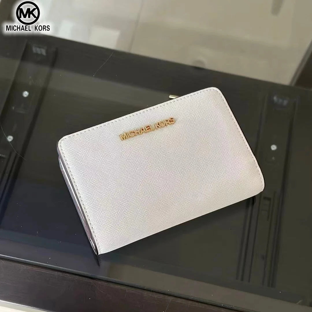 2026 New Michael Kors Women's Fashion Luxury Men's and Women's MK Leisure High end Wallet Card Bag Folding Versatile Zero Wallet