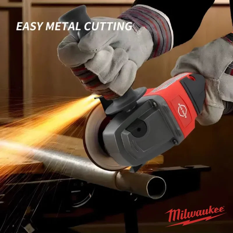 Milwaukee Angle Grinder 125MM Polishing Cutting Machine Grinder Paddle Switch No-Lock High Power Electric Cordless Power Tools
