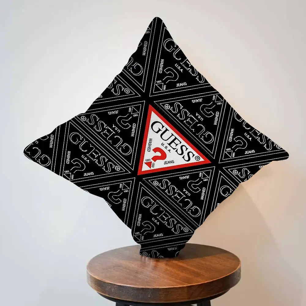 Fashion G_GuessS Logo Printed Pillow Gift Home Office Decoration Pillow Bedroom Sofa Car Cushion CoverPillow Case