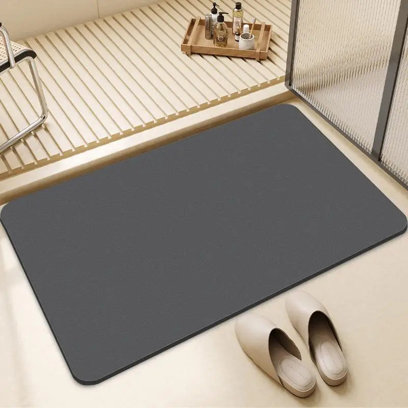 Green Diatomite Bath Mat Non-Slip Quick Dry Super Absorbent Shower Mat Washable Bathroom Mat