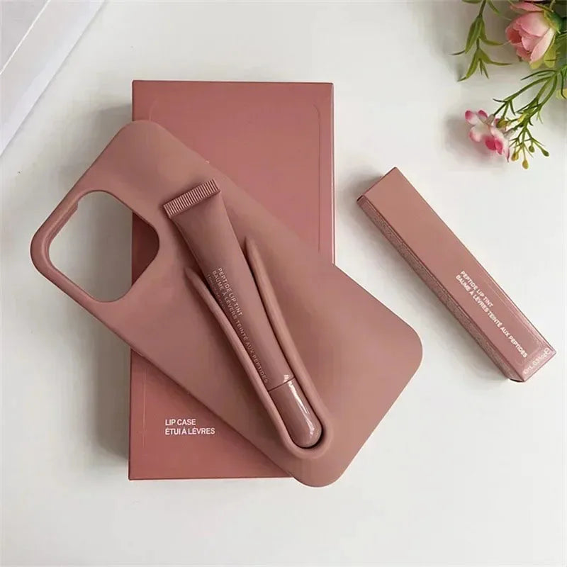 Hot Sale Lipstick Ribbon Toast Gift Set Soft Phone Case For iPhone 16E 16 15 14 13 12 11 Pro Max Plus With Box Lip Gloss Cover