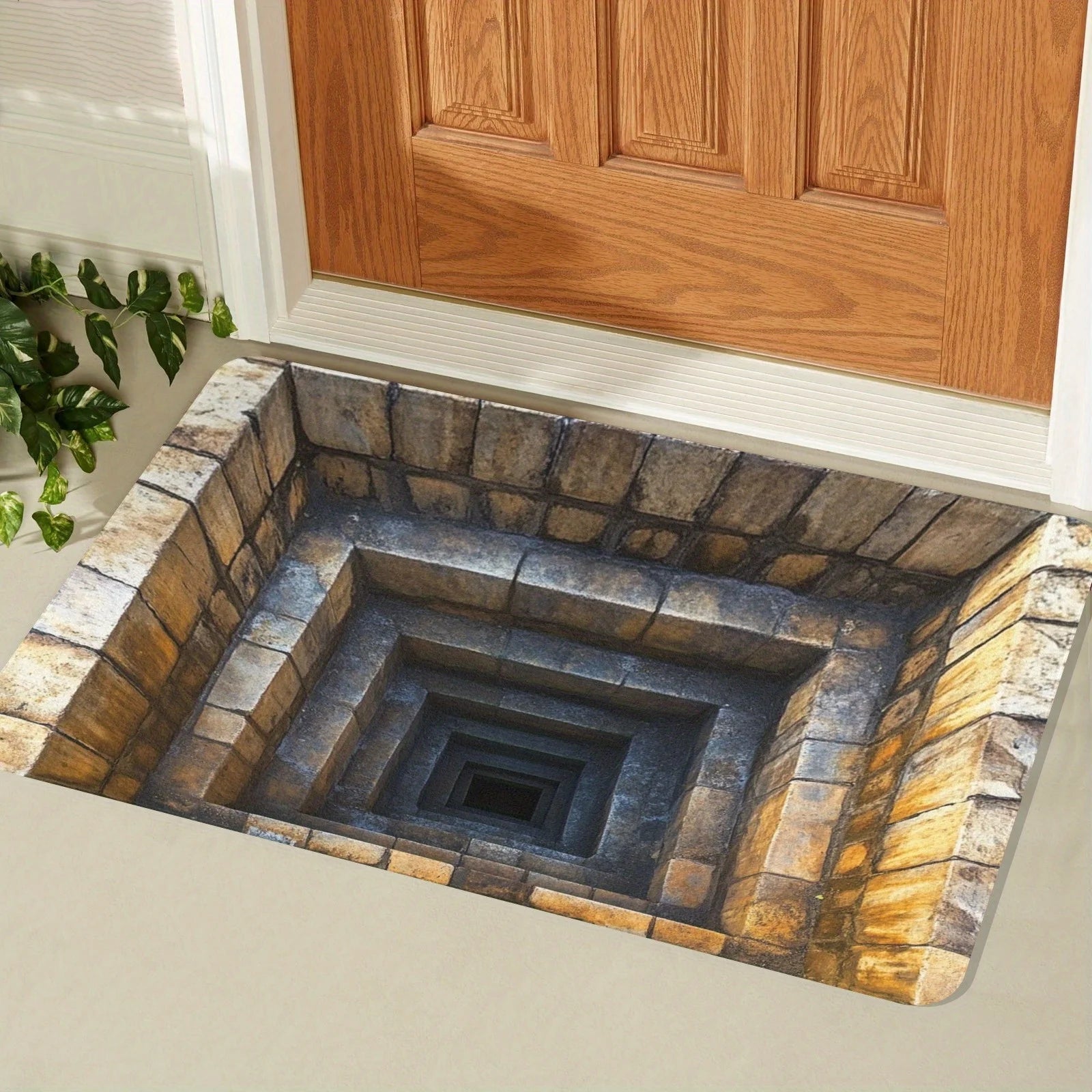 2D Flat Optical Illusion Non-slip Doormat Easy To Clean Perfect for Front Door Entryway Bedroom Laundry Room Area Door Mat Home