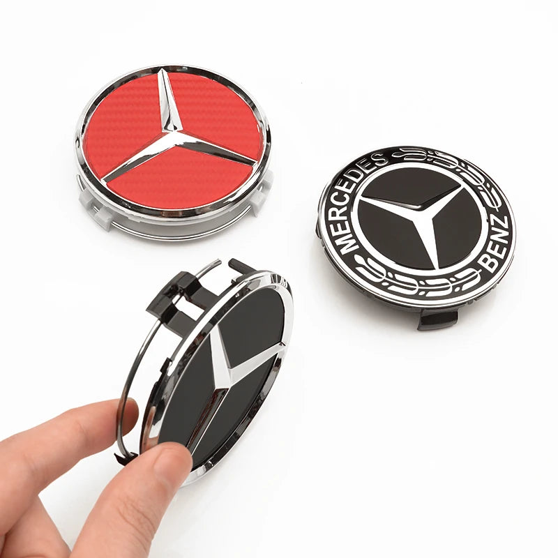 4Pcs 73mm Car Wheel Center Hub Caps Replacement Parts For Mercedes Benz AMG W203 W206 W220 W205 W211 W212 W201 W168 GLE GLS CLS