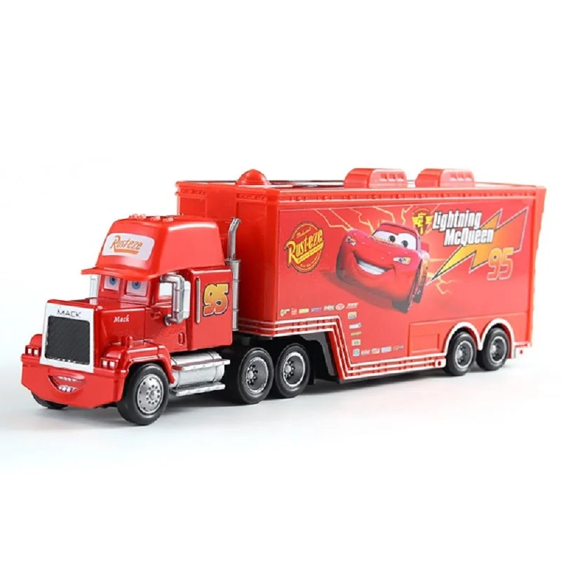 Disney Cars Figures Mack Truck Lightning McQueen Racing 1:55 Die Cast Model Children Mini Vehicle Toys Collection Birthday Gifts