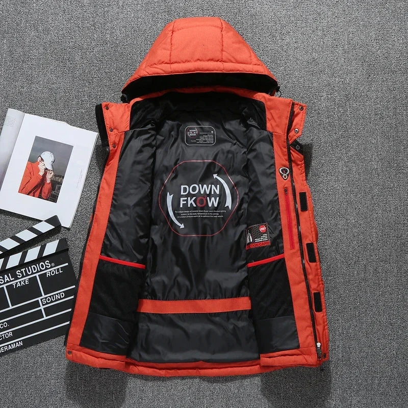Men's Outdoor Mountain Ski Jacket Windproof Snow Costume Sports Snowboard Clothing Winter Warm Down Ski Suit Men