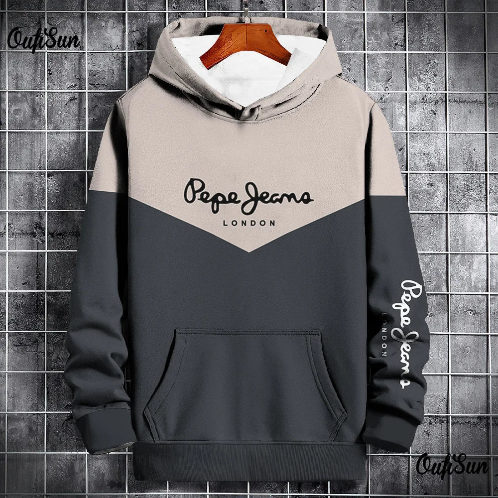 Autumn and Winter Casual Men's Hoodies Funny Splice 3D Print Sweatshirts Outdoor Sports Pullover Fashion Trend y2k Clothes Tops