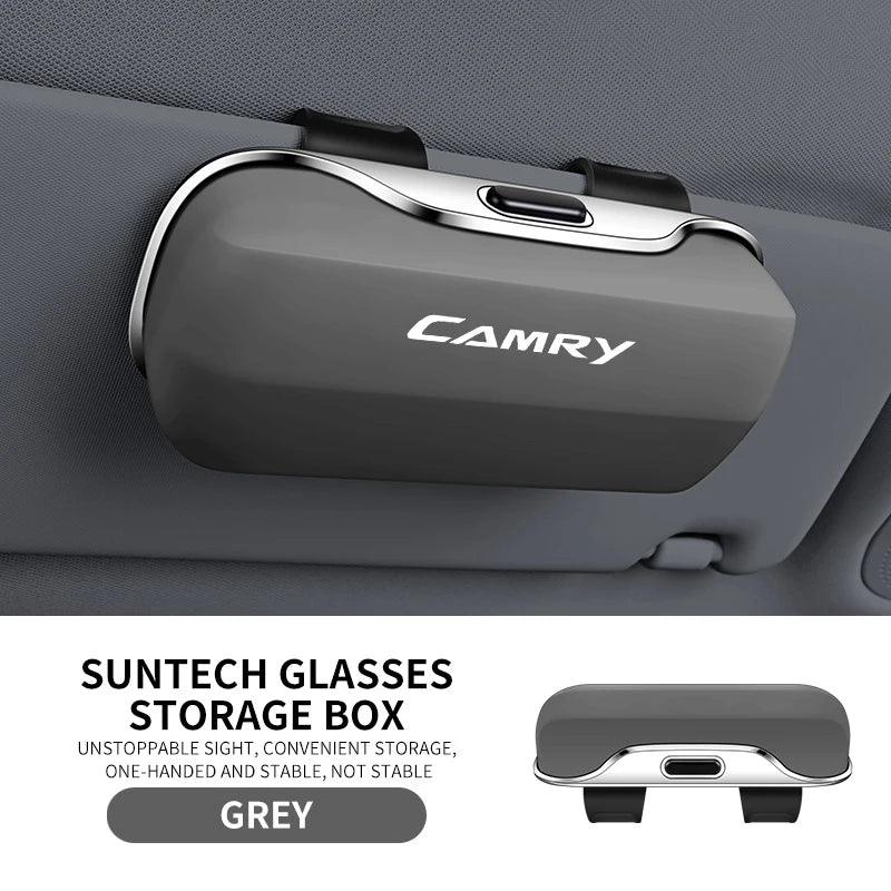 Car Eyewear Case Box Sunglasses Holder Sun Visor Storage Protective Frame Box Glasses Clip Portable For Toyota Camry