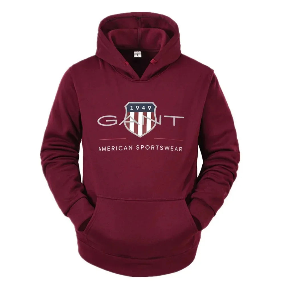 2025Solid Color Men's Hoodie Warm Men's Sweatshirt Fashion Street Casual Men's Loose Cool Sa 1949 Printed Pullover Brand Hoodie