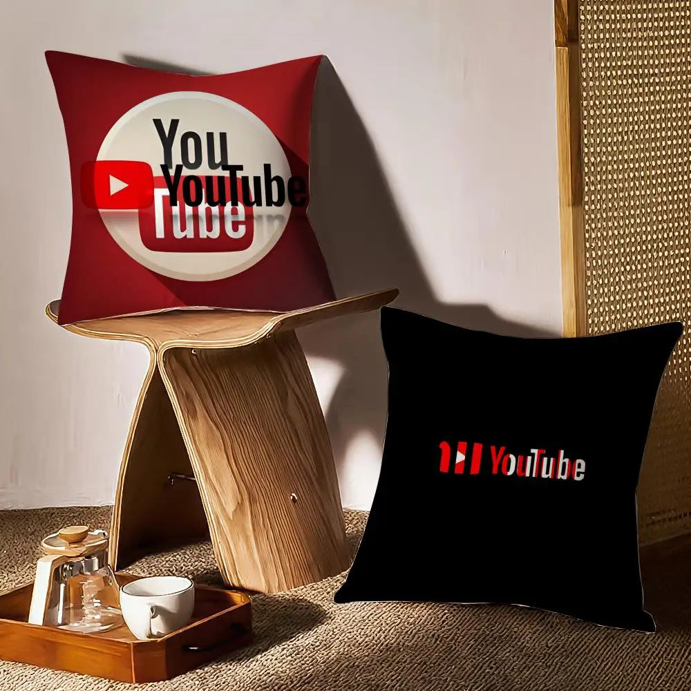 YouTube Cushion Cover Anti-dustmite Pillowcase Invisible Zipper Silky Short Plush Sofa Cushion Cover