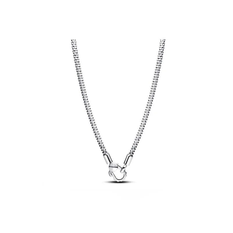 Exquisite 100% 925 sterling silver eternal heart-shaped circular pendant necklace for women DIY jewelry Valentine's Day gift