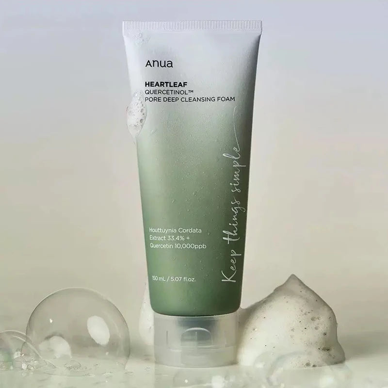 Anua Heartleaf Quercetin Pore Facial Cleanser Gentle Deep Cleaning Foam Oil Control Moisturizing Shrink Pores Korean SkinCare
