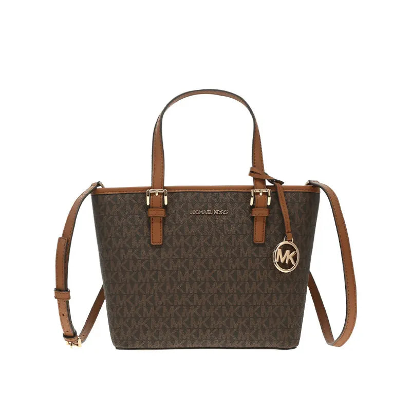 Michael Kors Ole Jet Set Travel Ultra Small Pvc Print With Leather Women'S Hand-Held Crossbody Tote Bag