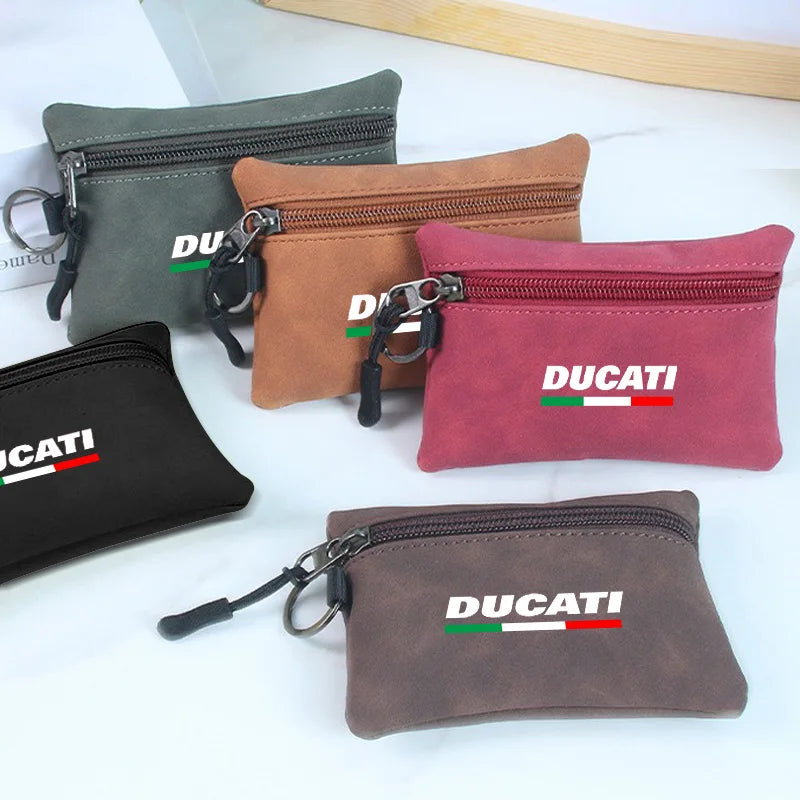 Portable Suede Motorcycle Logo Key Bag Wallets Coins Card Pouch For Ducati Panigale Diavel V2 Scrambler MONSTER 695 696 795 1200
