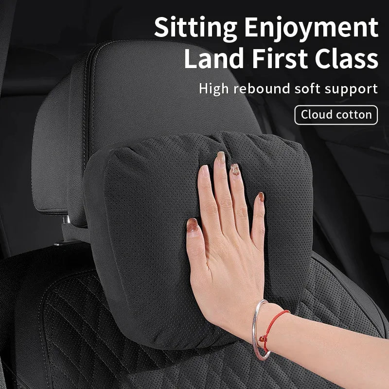Car Suede Ventilate Headrest Seat Waist Cushion Pillow Jeep Wrangler Grand Cherokee Renegade Compass Gladiator Patriot Commander