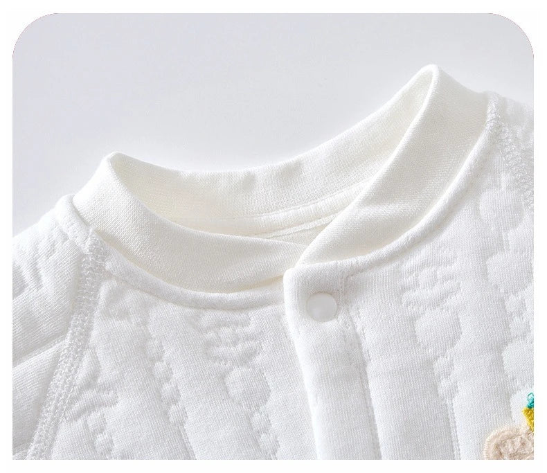 AYNIGIELL Baby Jumpsuit Autumn Winter Warm Sleepwear Pure Cotton Newborn Clothes 0-18 Months Newborn Boys and Girls Jumpsuit