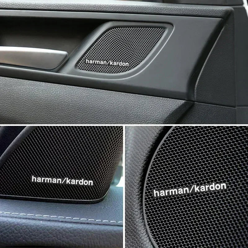 Harman Kardon Badge aluminum 3D car audio sticker For BMW M Renault Toyota Ford Skoda Opel Mitsubishi Hyundai Tesla Audi RS