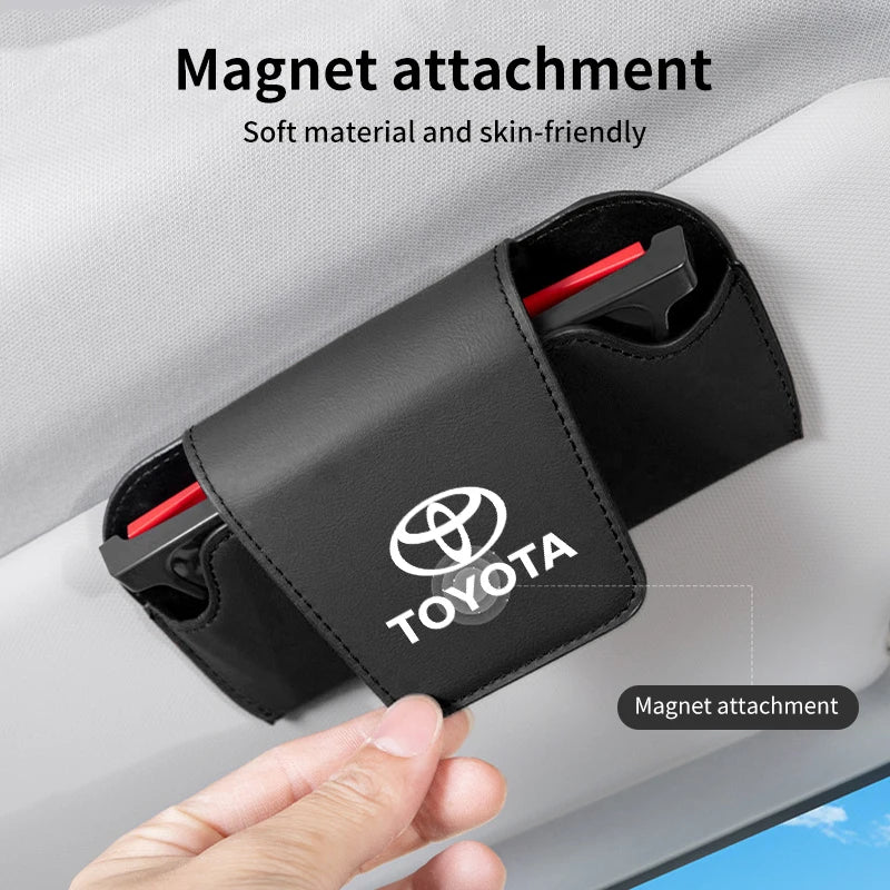Car Glasses Box  Sunglasses Holder Case Sun Visor For Toyota Corolla 2020 Yaris Aygo GT86 AE110 Prius RAV4 CHR Camry Auris