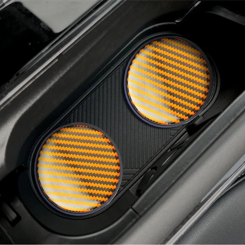 2PC Car Water Cup Pad Non Slip Coaster Drinks Mat For Abarth Punto 124 500 595 695 500X 500e Car Interior Auto Accessories