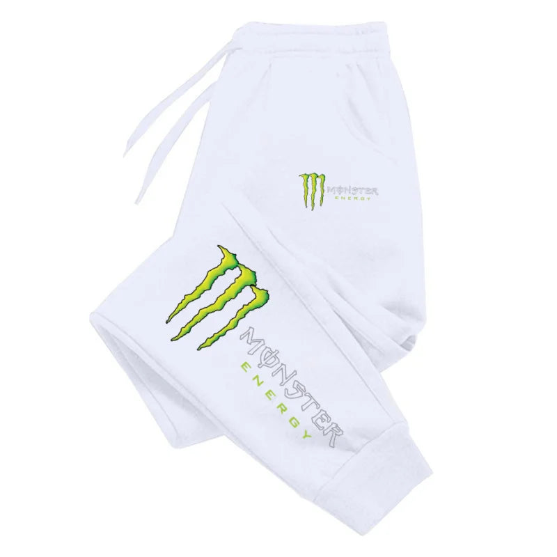 Monster Energy Letter Print Versatile Drawstring Casual Long Pants Men's Loose Straight Leg Jogger Pants