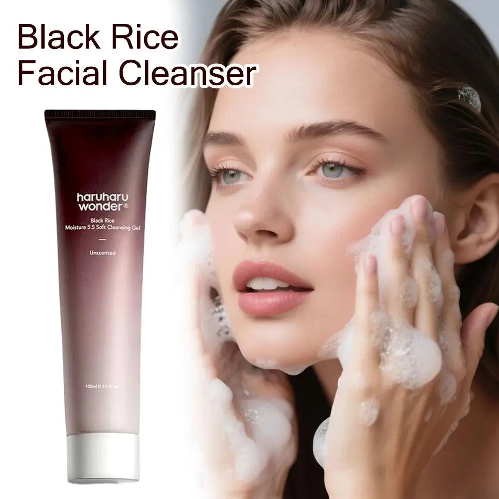 100ml Black Rice Moisturizing Cleansing Gel Gentle Hydrating Smooth Facial Cleanser Daily Skincare Cleansing Product