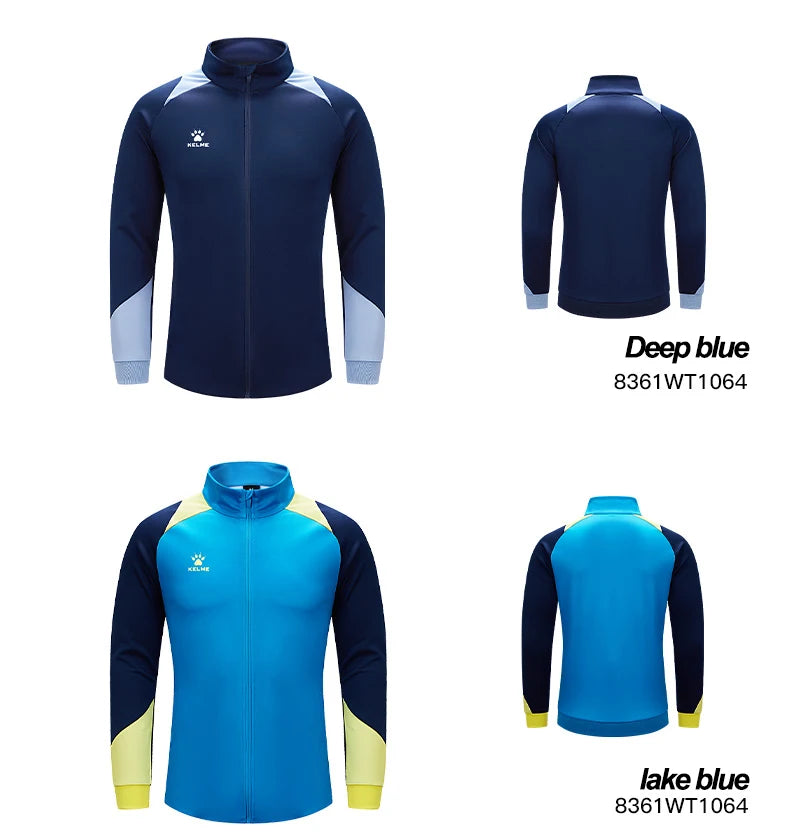 KELME Men's Running Jacket Football Sport Training Coat Windproof Fitness Jogging Sportwear Warm Lamb Woll Jackets 8361WT1064