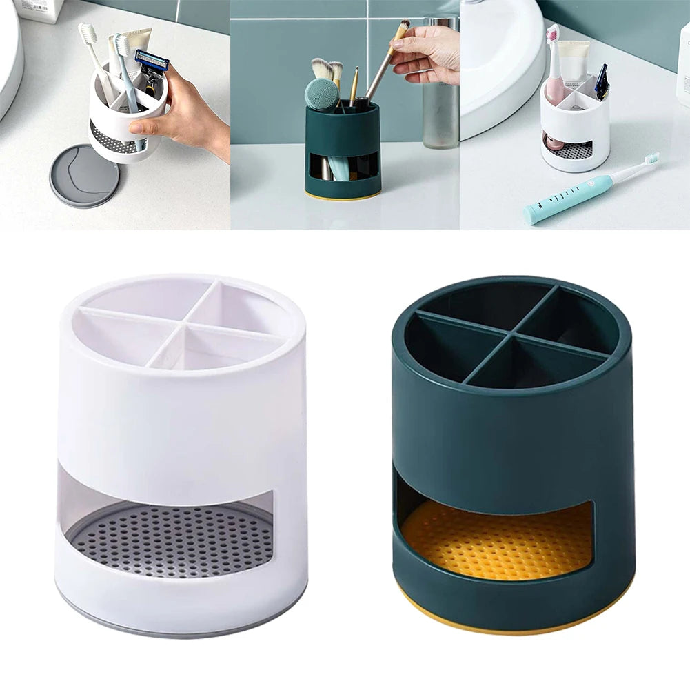 Electric Toothbrush Holder Plastic Storage Organizer Bathroom Toothpaste Holder Cup Box With Drain Holes Bathroom Accessories