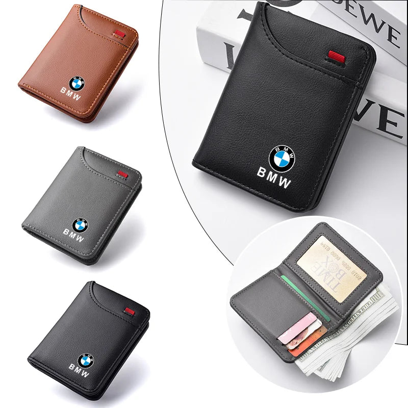 Leather Men Wallet Gift Coin ID Cash Credit Card Holder Purses For BMW X3 X5 M5 M3 E46 E90 E60 F10 E39 F30 E36 G30 E87 E30 G20