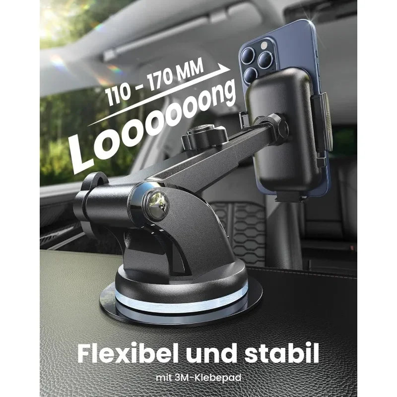 andobil Car Mobile Phone Holder, Ventilation and Suction Cup Holder, 3-in-1 Universal Car Smartphone Holder for iPhone