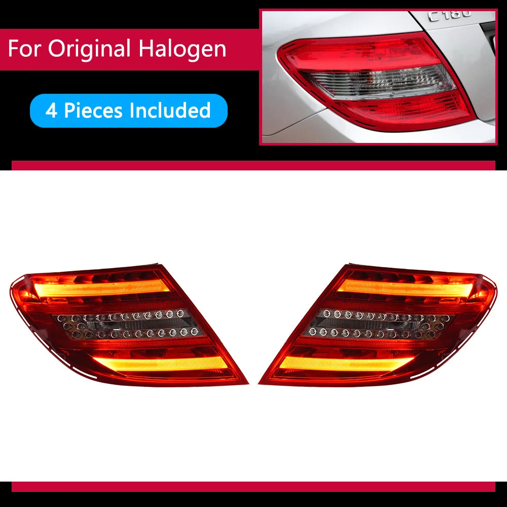 AKD Tail Lamp for Benz W204 LED Tail Light 2007-2013 C180 C200 C300 C350 C63 Rear Fog Brake Turn Signal Automotive Accessories