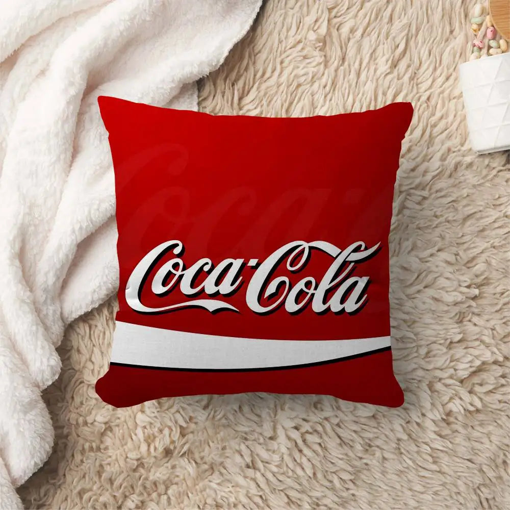 C-Coca C-cola Vintage Logo Pillow Cushion Cover Pillowcase Living Room Sofa Home Decor Customized