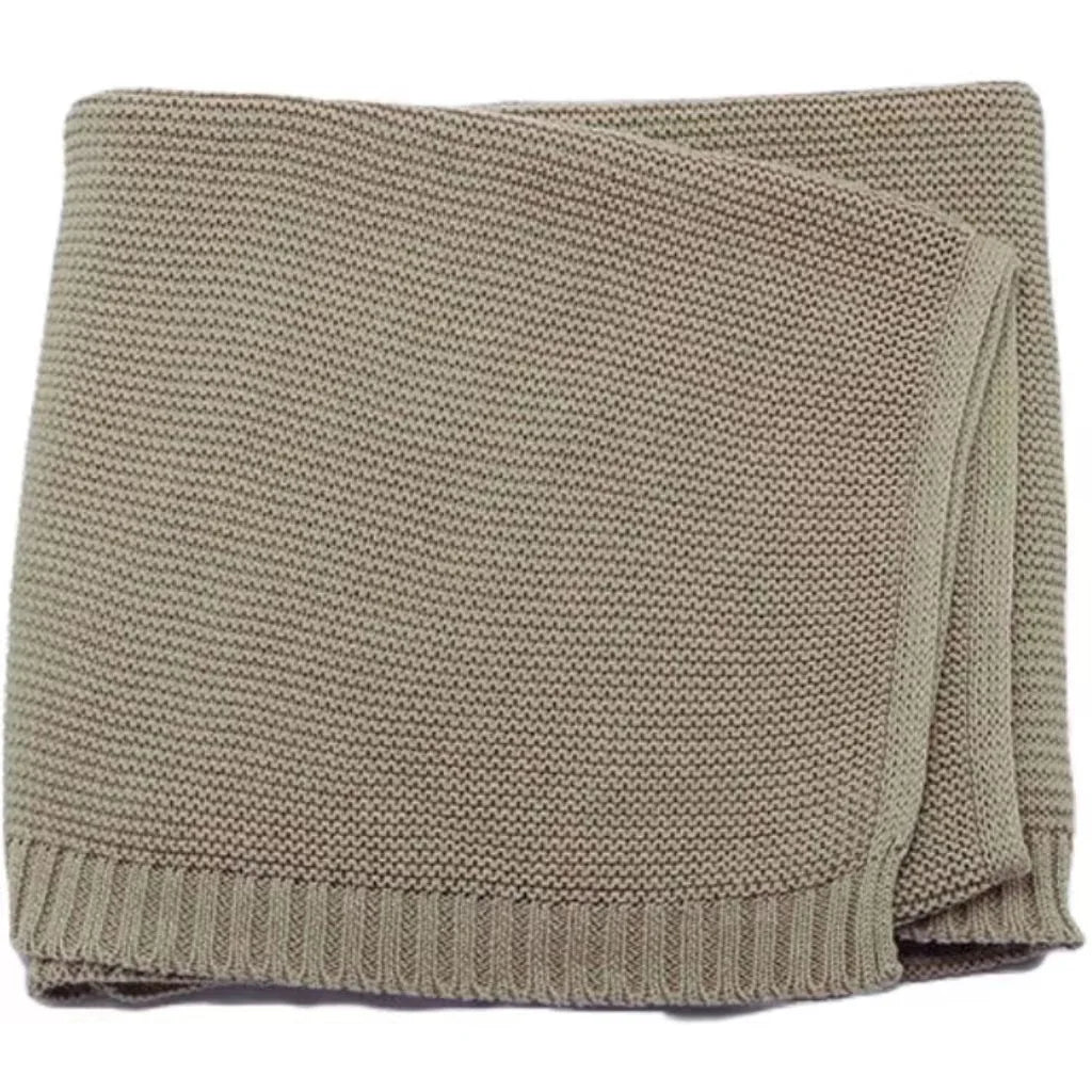Personalized Embroidered Name Knitted Cotton Blanket Stroller Cover Kids Nap Blanket for Newborn Baby Shower Gift