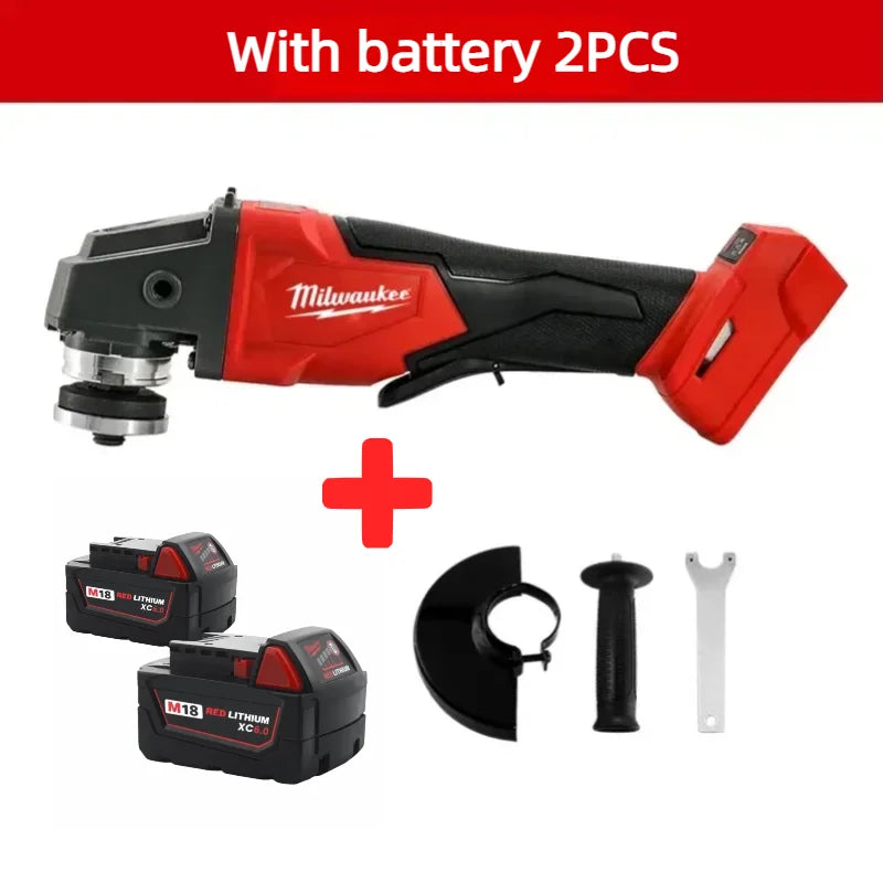 Milwaukee Angle Grinder 125MM Polishing Cutting Machine Grinder Paddle Switch No-Lock High Power Electric Cordless Power Tools