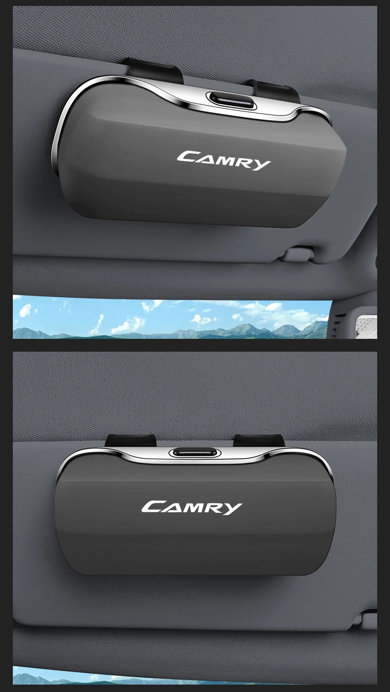 Car Eyewear Case Box Sunglasses Holder Sun Visor Storage Protective Frame Box Glasses Clip Portable For Toyota Camry