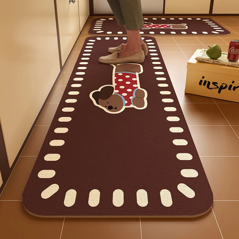 VIKAMA Budding Diatomite Carpet Scandinavian Style Non-Slip Water-Absorbent Mute Kitchen Breakfast Area Home Decoration