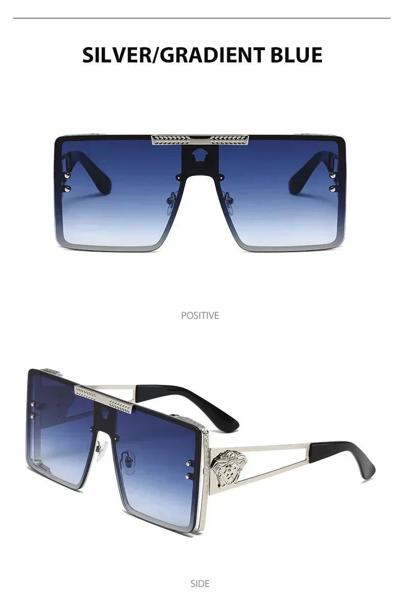 New Personality Square Big Cool Sunglasses for Men Women Fashion Retro Luxury Design Male Sun Glasses Gafas UV400 Gafas De Sol